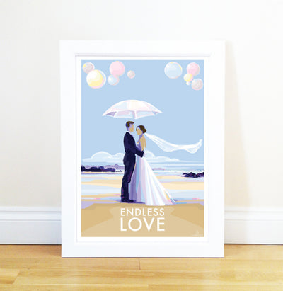 Endless Love vintage style retro quote poster by Becky Bettesworth