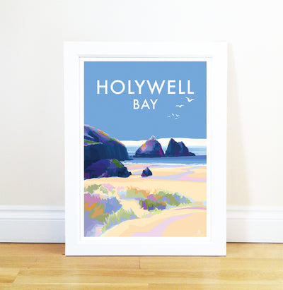 Holywell Bay - Becky Bettesworth Artwork - Travel Poster and Seaside Print