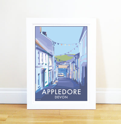 Appledore travel poster and seaside print by Becky Bettesworth