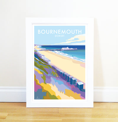 Bournemouth - Travel Poster and Seaside Print by Becky Bettesworth