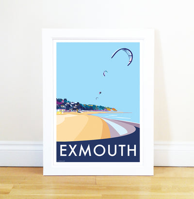 Exmouth travel poster and seaside print by Becky Bettesworth