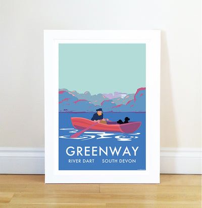 Greenway River Dart (Fishing Boat) travel poster and seaside print by Becky Bettesworth