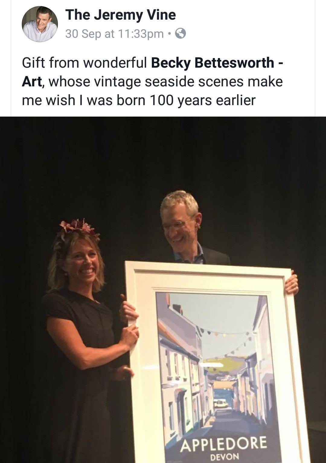 Jeremy Vine with Becky Bettesworth Appledore picture