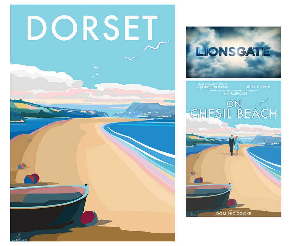 NEW DORSET travel poster and seaside print by Becky Bettesworth