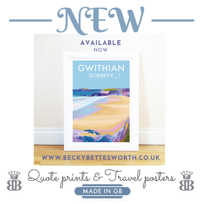 NEW GWITHIAN / GODREVY TRAVEL POSTER & PRINT