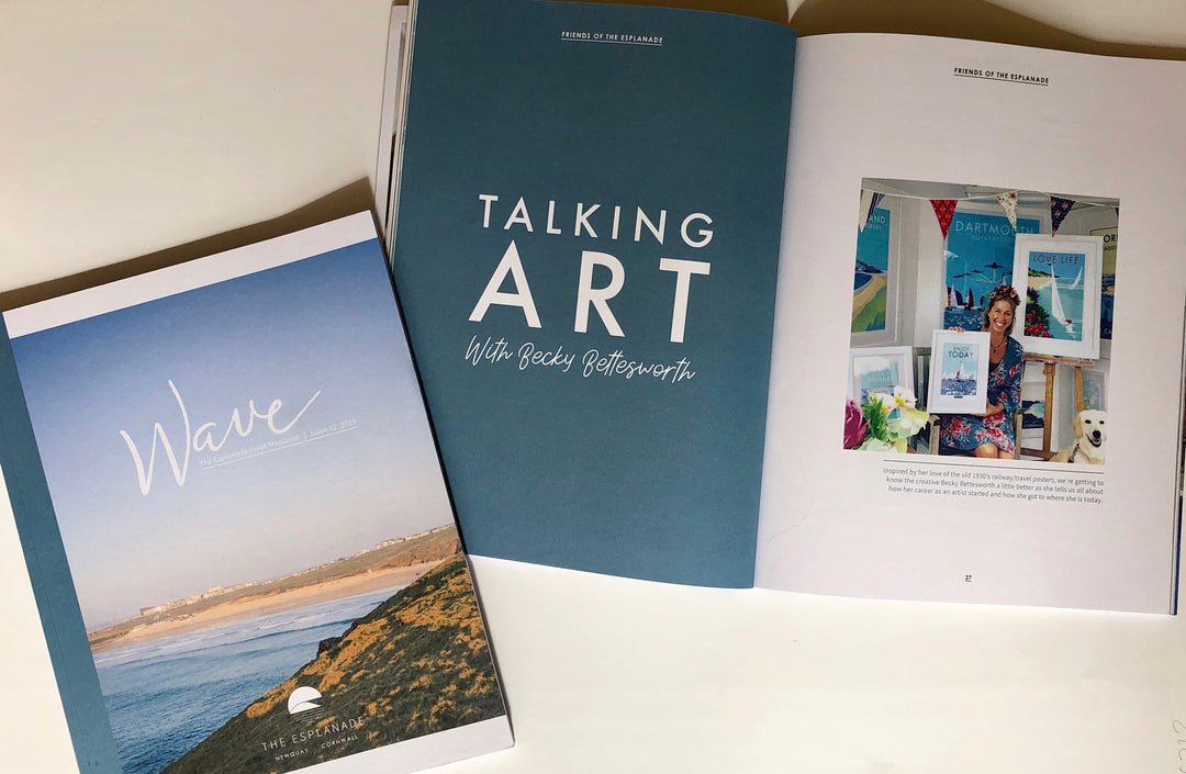 Becky Bettesworth feature in The Esplanade Hotel magazine Wave, in Newquay, Cornwall