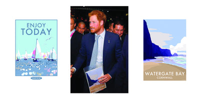 Joy as Prince Harry accepts Becky's gift of her prints