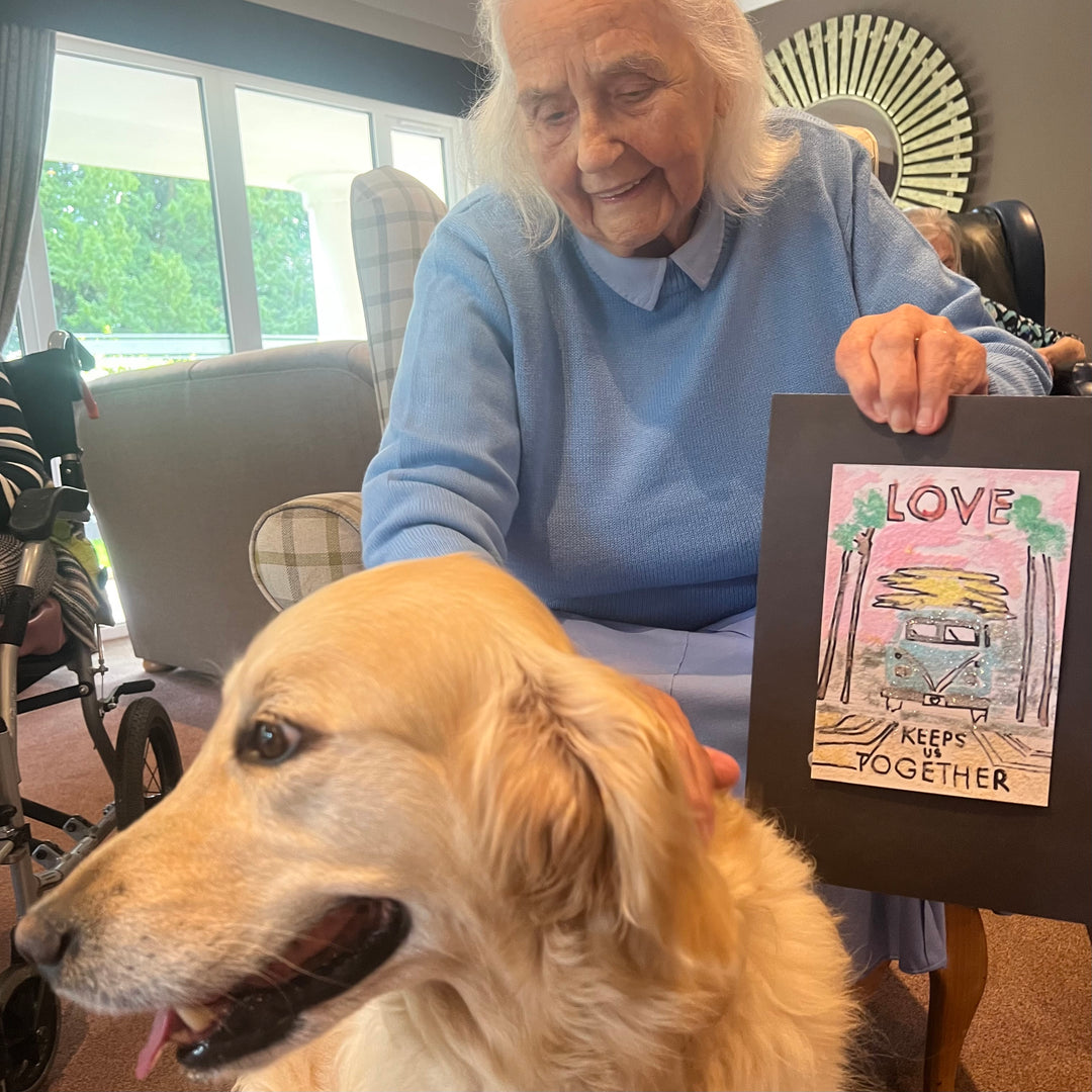 Residential home visit to see their Art Project based on Becky Bettesworth seaside art. FREE DOWNLOADS