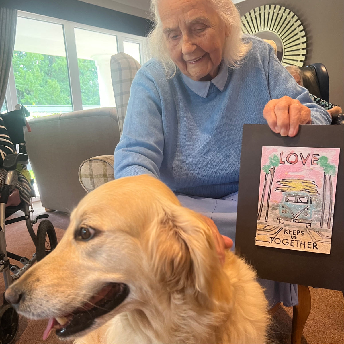 Residential home visit to see their Art Project based on Becky Bettesworth seaside art. FREE DOWNLOADS