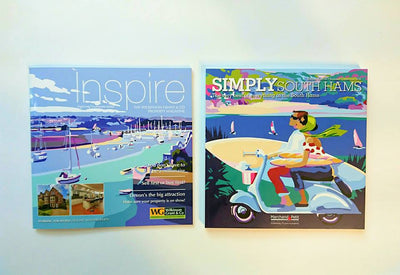 Becky Bettesworth artwork on the cover of Simply South Hams & Inspire property magazines