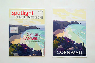 Becky's Cornwall Beach print on the cover of Spotlight magazine