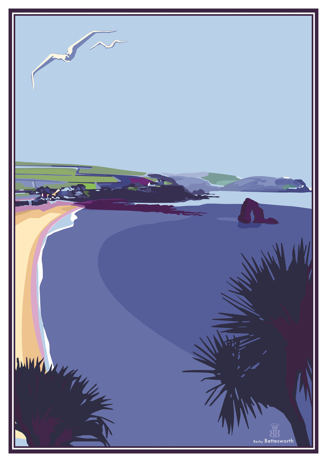THURLESTONE HOTEL POSTCARD - BECKY BETTESWORTH