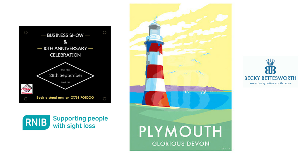 Becky supports RNIB in Plymouth by donating a signed print