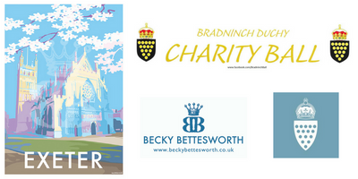 Bradninch Charity Ball auctions Becky's vintage Exeter print