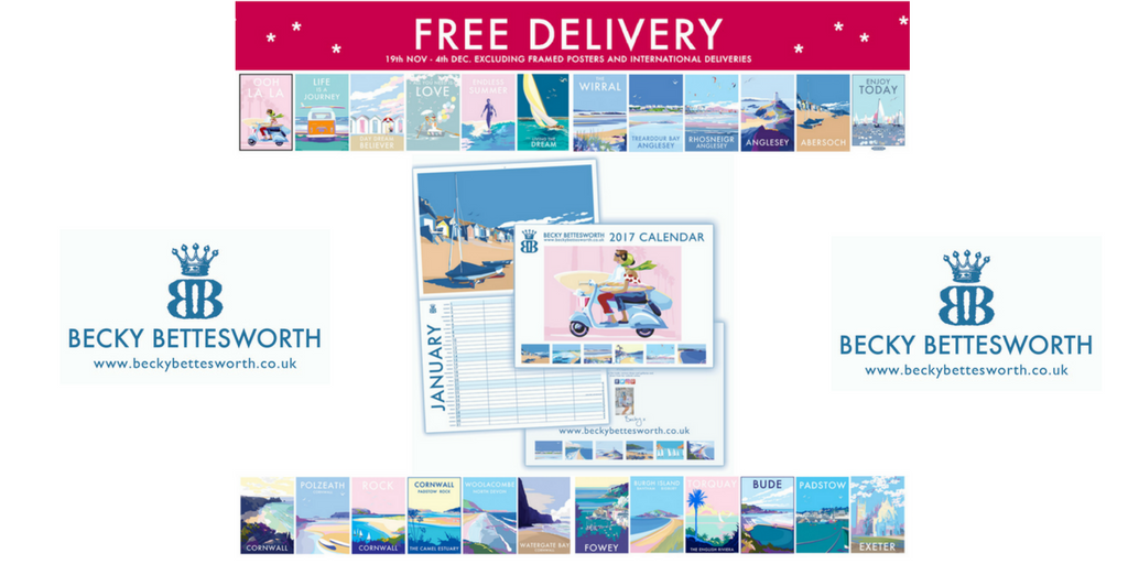 FREE DELIVERY on all Becky Bettesworth orders 19 Nov - 4 Dec 2016  (except framed pics & Int'l deliveries)