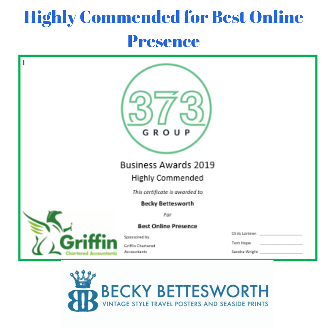 Award for Best Online Presence in the 373 Group Business Awards 2019