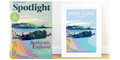 Becky's Hope Cove Devon print on the cover of Spotlight magazine