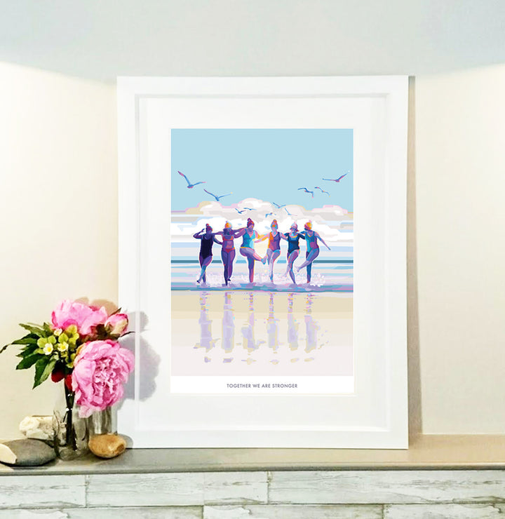 Together we are Stronger Becky Bettesworth poster of friendship and wild swimming