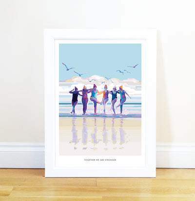 Together we are Stronger Becky Bettesworth print and poster of friendship