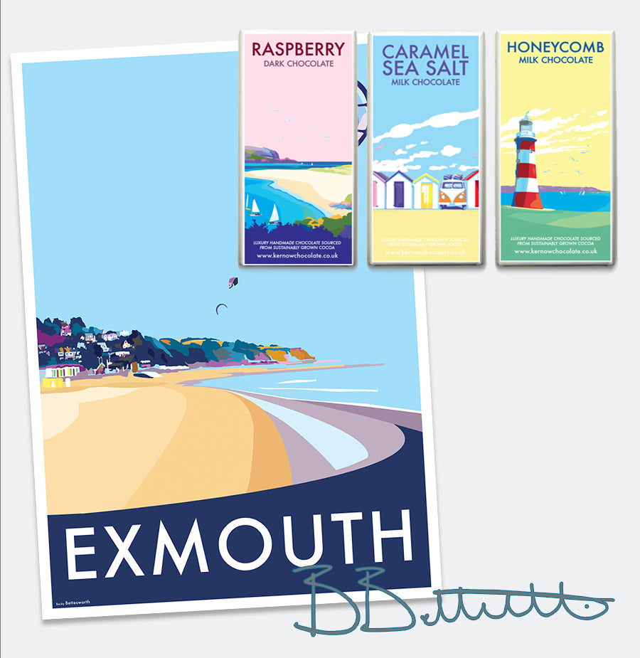 Exmouth - Travel Poster and Seaside Print by Becky Bettesworth