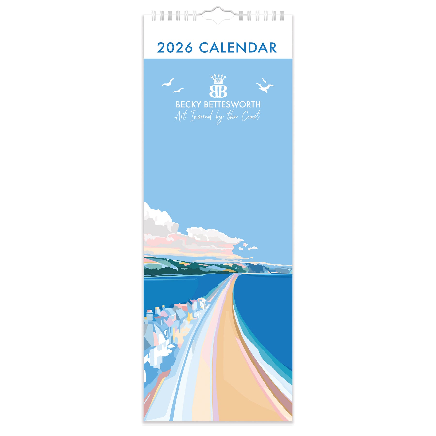 2026 Seaside Art Slim Line Calendar Becky Bettesworth BeckyBettesworth