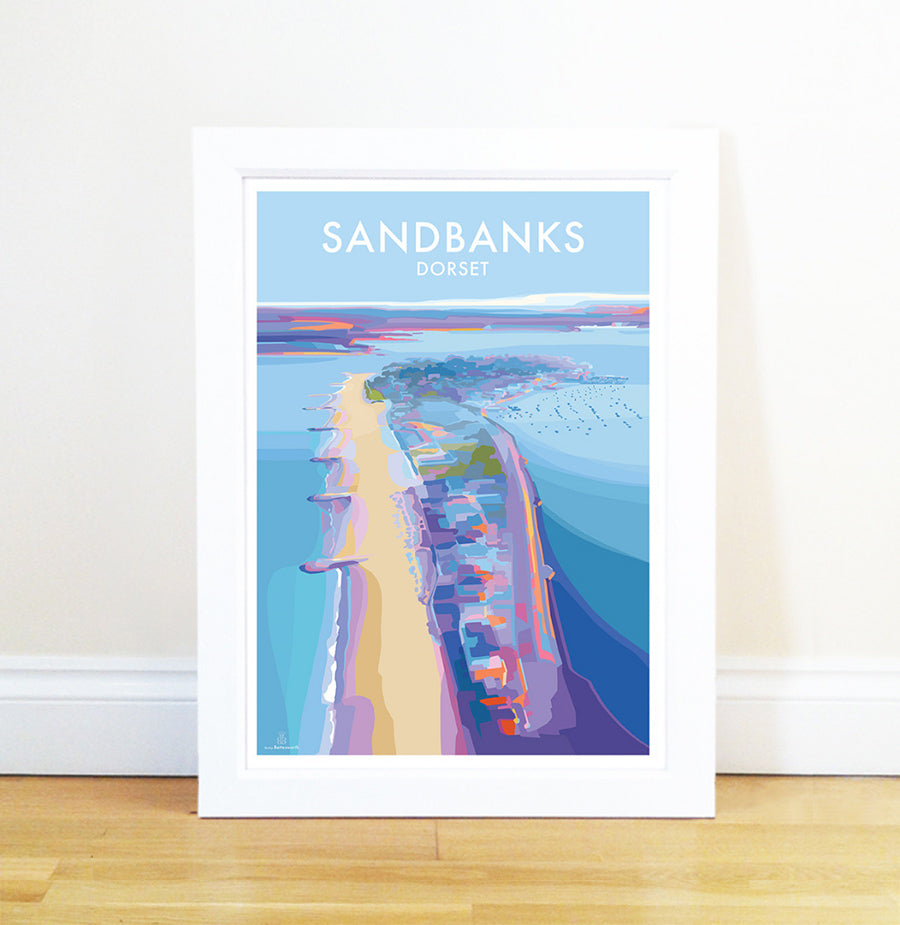 Sandbanks - Becky Bettesworth Vintage Travel Poster and Seaside Print ...