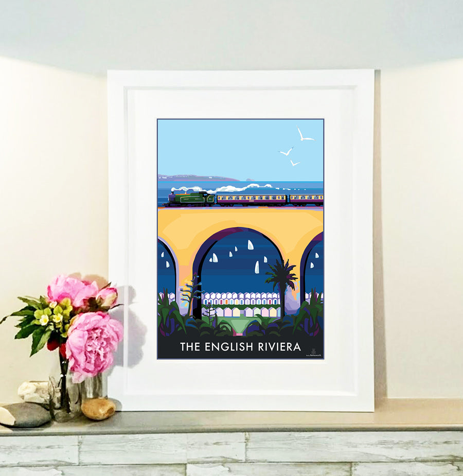 The English Riviera - Steam Train Travel Print and Poster by Devon Artist Becky Bettesworth