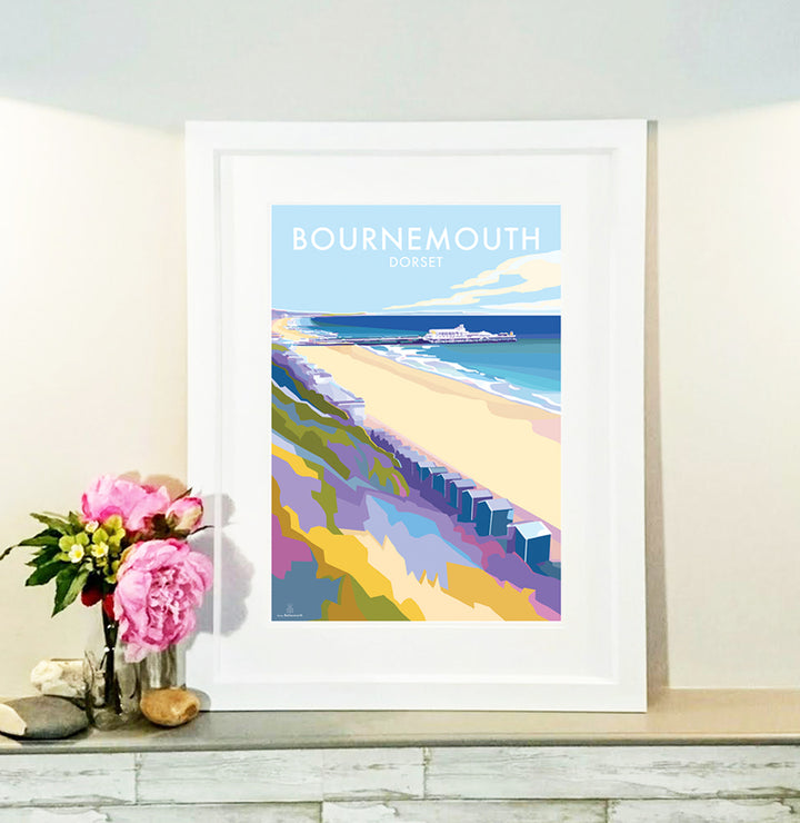 Bournemouth - Travel Poster and Seaside Print by Becky Bettesworth