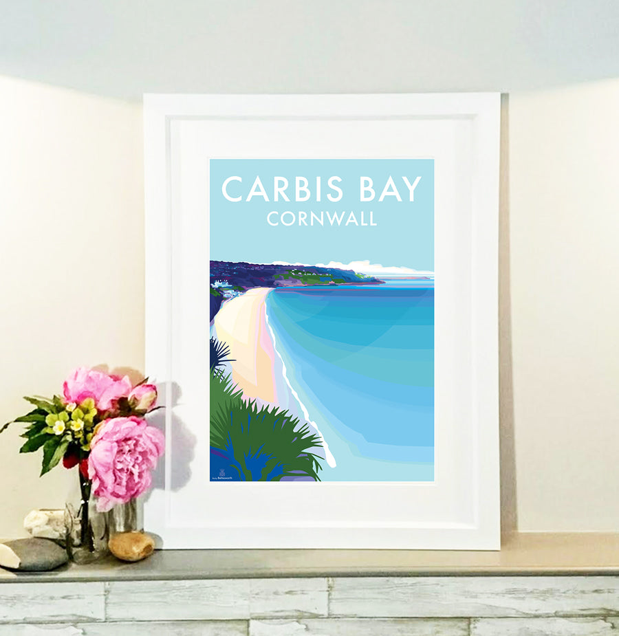 Carbis Bay - Becky Bettesworth Artwork - Travel Poster and Seaside Print