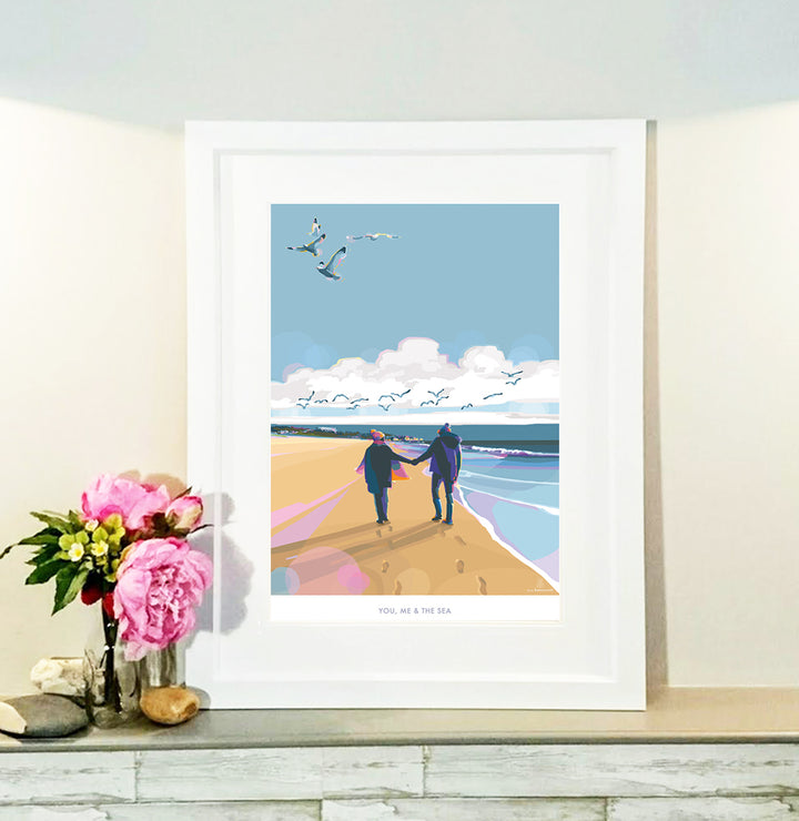 You, Me &amp; the Sea Becky Bettesworth travel poster art