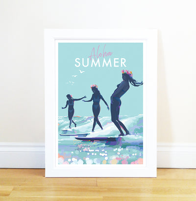 Aloha Summer Becky Bettesworth Vintage Quote Poster and Seaside Print