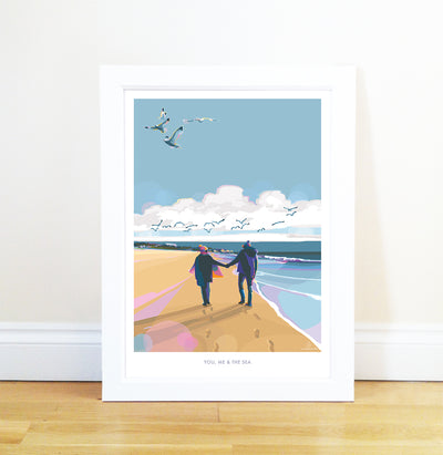 You, Me & the Sea Becky Bettesworth travel poster art