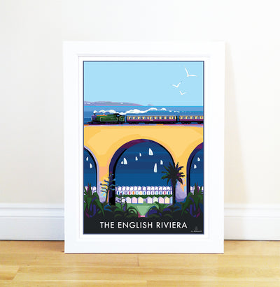 The English Riviera - Steam Train Travel Print and Poster by Devon Artist Becky Bettesworth