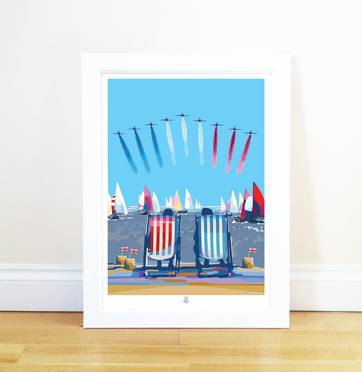 Happy and Glorious - Red Arrows print and poster by Becky Bettesworth. Jubilee Seaside poster.