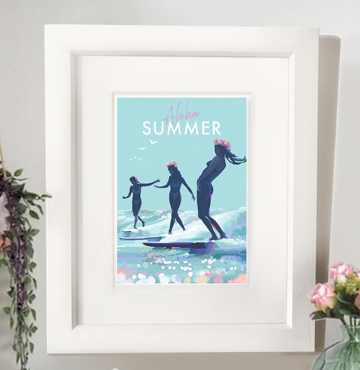 Aloha Summer Becky Bettesworth Vintage Quote Poster and Seaside Print