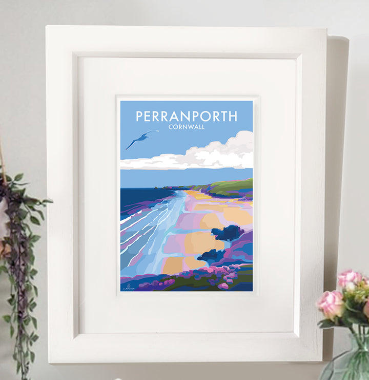 Perranporth - Becky Bettesworth Artwork - Travel Poster and Seaside Print