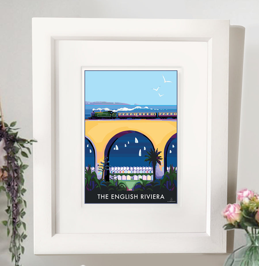 The English Riviera - Steam Train Travel Print and Poster by Devon Artist Becky Bettesworth