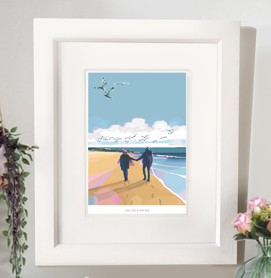 You, Me &amp; the Sea Becky Bettesworth travel poster art