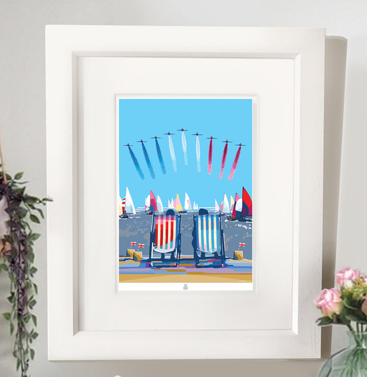 Happy and Glorious - Red Arrows print and poster by Becky Bettesworth. Jubilee Seaside poster.