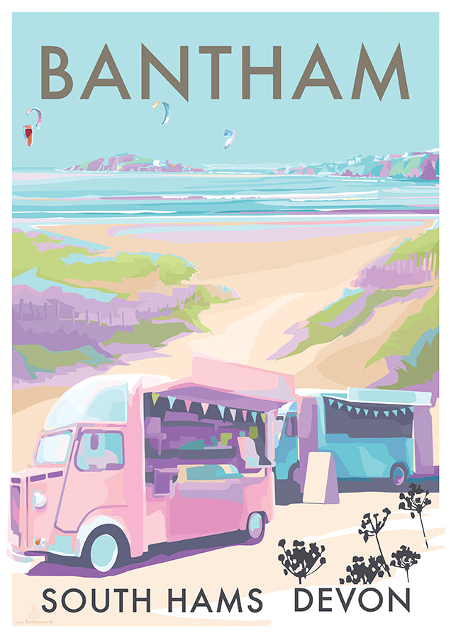 Bantham Beach Travel Poster
