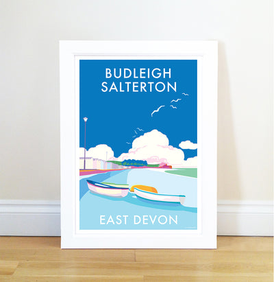 Budleigh Salterton travel poster and seaside print by Becky Bettesworth
