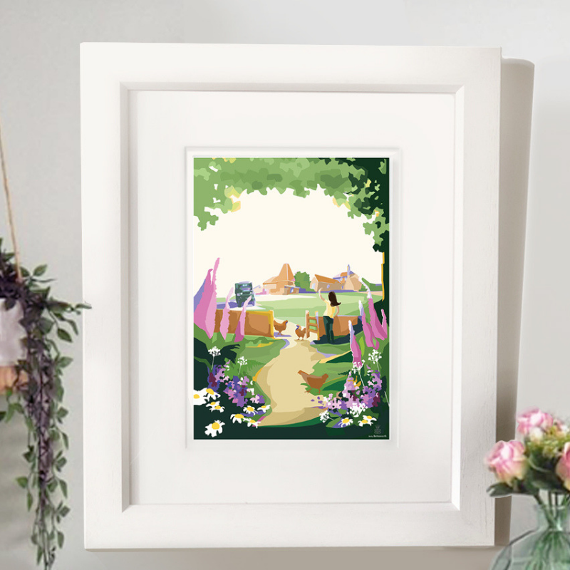 The Darling Buds of May A4 seaside print by Becky Bettesworth