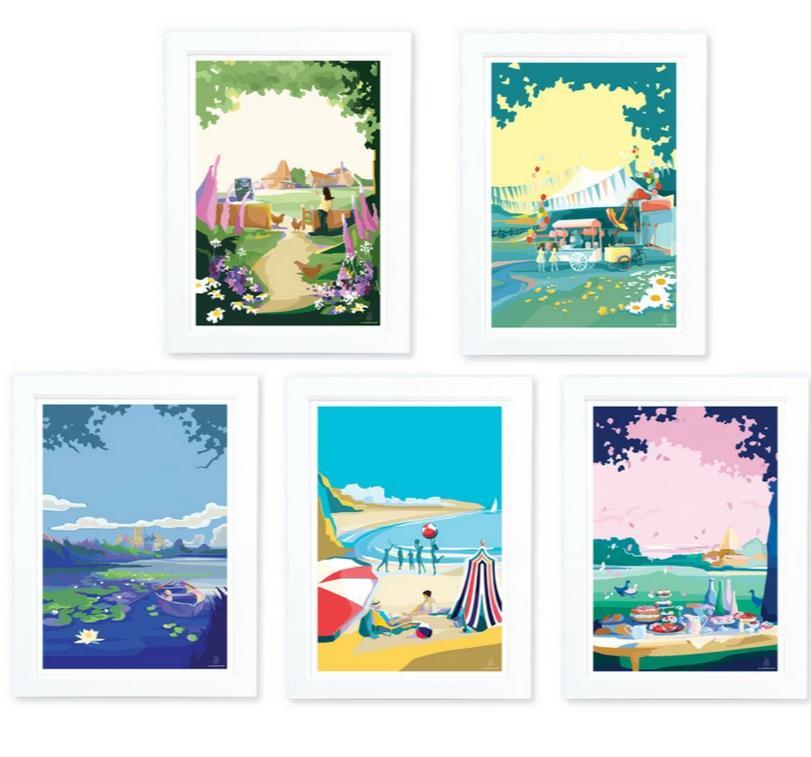 Oh To Be In England A4 seaside print by Becky Bettesworth