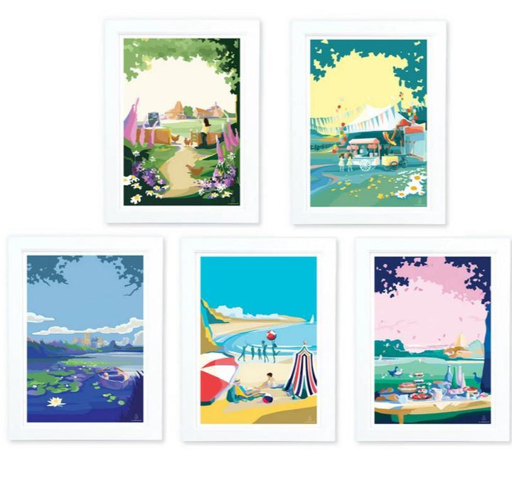 The Darling Buds of May A4 seaside print by Becky Bettesworth