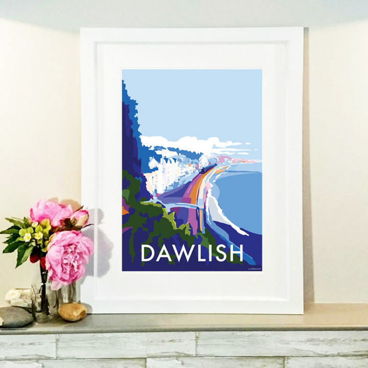 Dawlish travel poster and seaside print by Becky Bettesworth