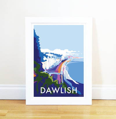 Dawlish travel poster and seaside print by Becky Bettesworth