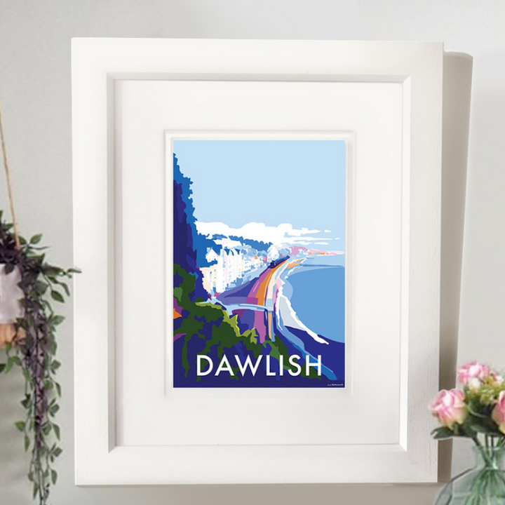 Dawlish travel poster and seaside print by Becky Bettesworth