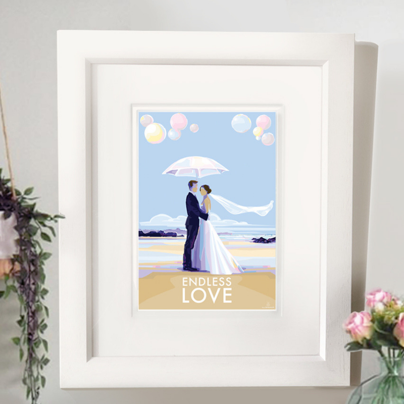 Endless Love vintage style retro quote poster by Becky Bettesworth