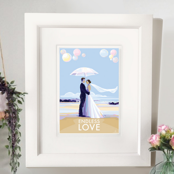 Endless Love vintage style retro quote poster by Becky Bettesworth