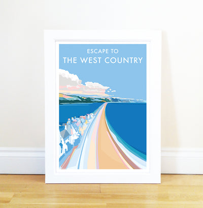 Escape to the West Country - Travel Poster and Seaside Print by Becky Bettesworth
